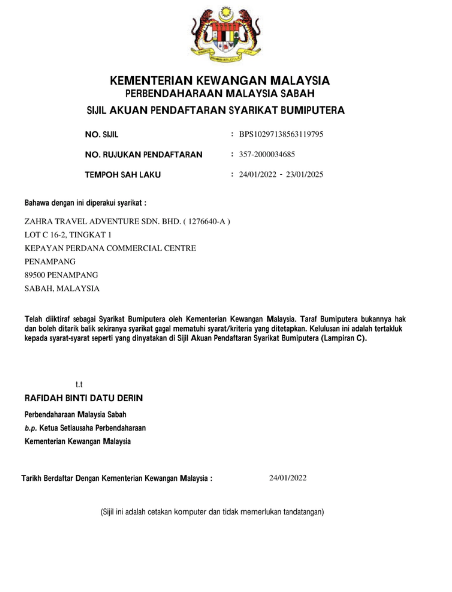 Bumiputera Certificate