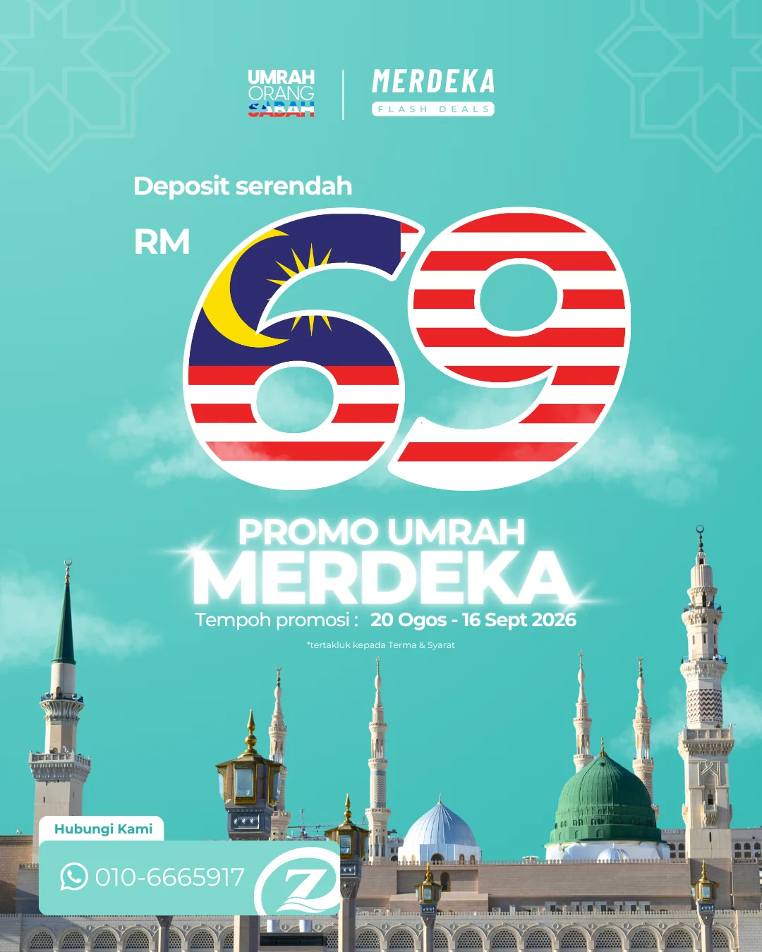 Promo Umrah Merdeka - Deposit serendah RM69